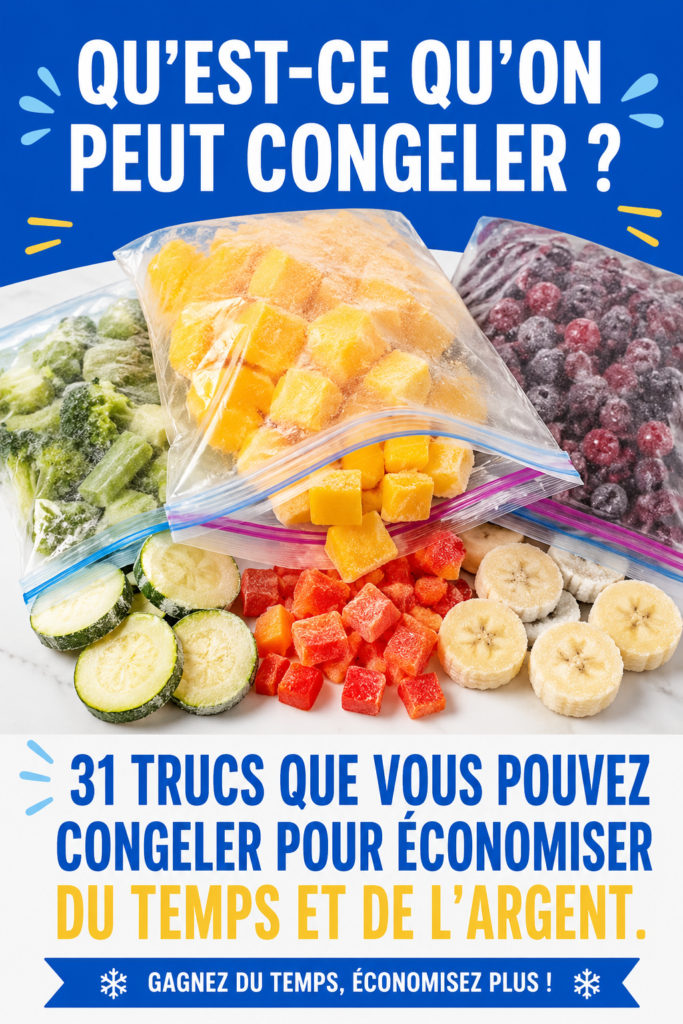 Assiette avec divers aliments congelés pour gagner du temps en cuisine.