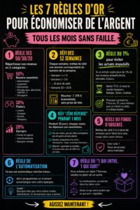 Une femme souriante examinant son budget mensuel sur un ordinateur portable, représentant des conseils pratiques pour économiser de l'argent.