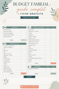Femme utilisant une feuille de budget familial à la maison