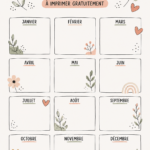 Calendrier d'anniversaires imprimable sur un bureau