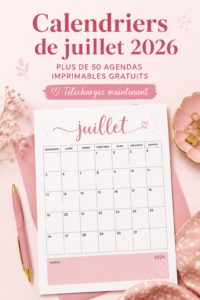 Calendrier imprimable de juillet 2026 avec des espaces pour les notes et les événements