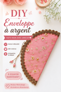 Une enveloppe à argent DIY décorée avec des motifs colorés.