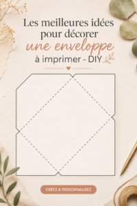 Une enveloppe décorée à la main avec des motifs floraux et des couleurs pastel.