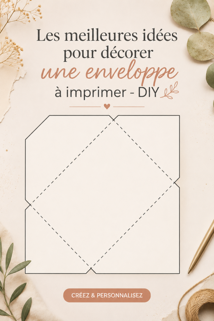 Une enveloppe décorée à la main avec des motifs floraux et des couleurs pastel.