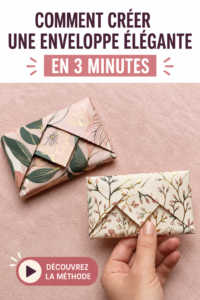Enveloppe élégante faite maison en papier décoré