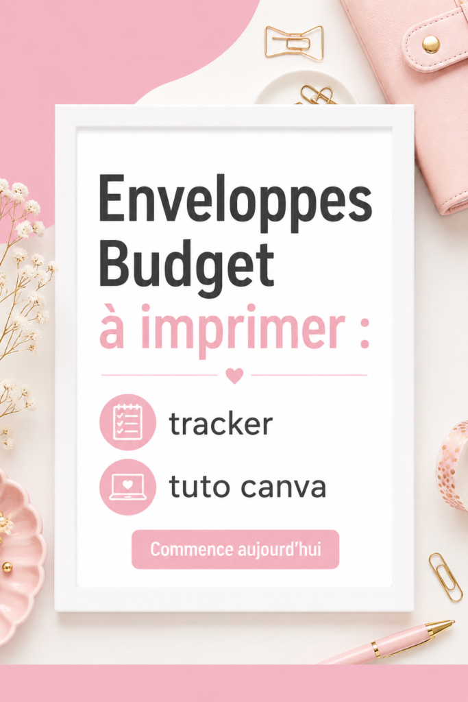 Un ensemble d'enveloppes imprimées pour la gestion de budget sur une table, avec un design coloré et pratique.