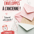 Enveloppes faites maison, décorées d'un style vintage sur une table de bricolage.