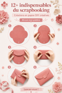 Un ensemble coloré d'outils et de fournitures de scrapbooking disposés sur une table.