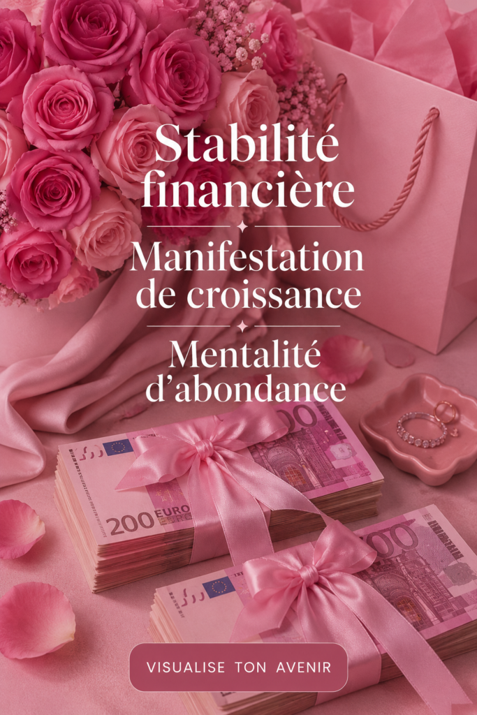 Une femme inspirante dessinant son avenir financier avec des éléments de prospérité