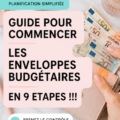 Illustration d'un tableau budgétaire avec des enveloppes colorées pour la gestion des finances.