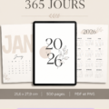 Modèle de planner 2026 minimaliste sur Canva