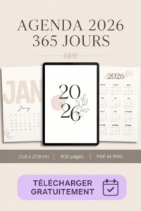 Modèle de planner 2026 minimaliste sur Canva