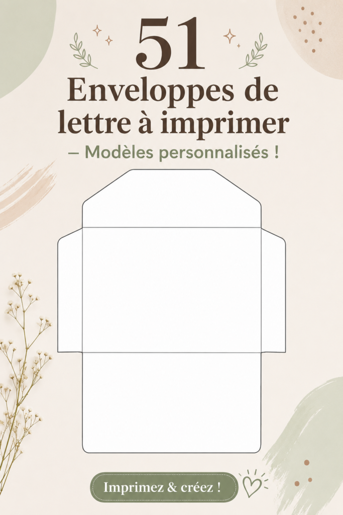 Ensemble de modèles d'enveloppes imprimables, colorés et créatifs sur une table.