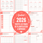 Exemple de pages de planification 2026 à imprimer, montrant des sections pour les rendez-vous et les tâches.