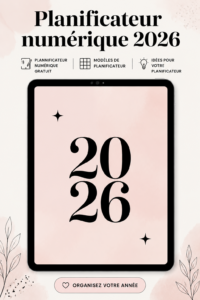 Planificateur numérique pour 2026 avec des notes et des listes de tâches
