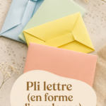 Lettre pliée en forme d'enveloppe, décorée de motifs colorés.