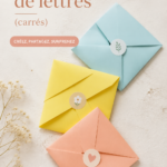 Un exemple de lettres pliées en forme de carré avec un style élégant.