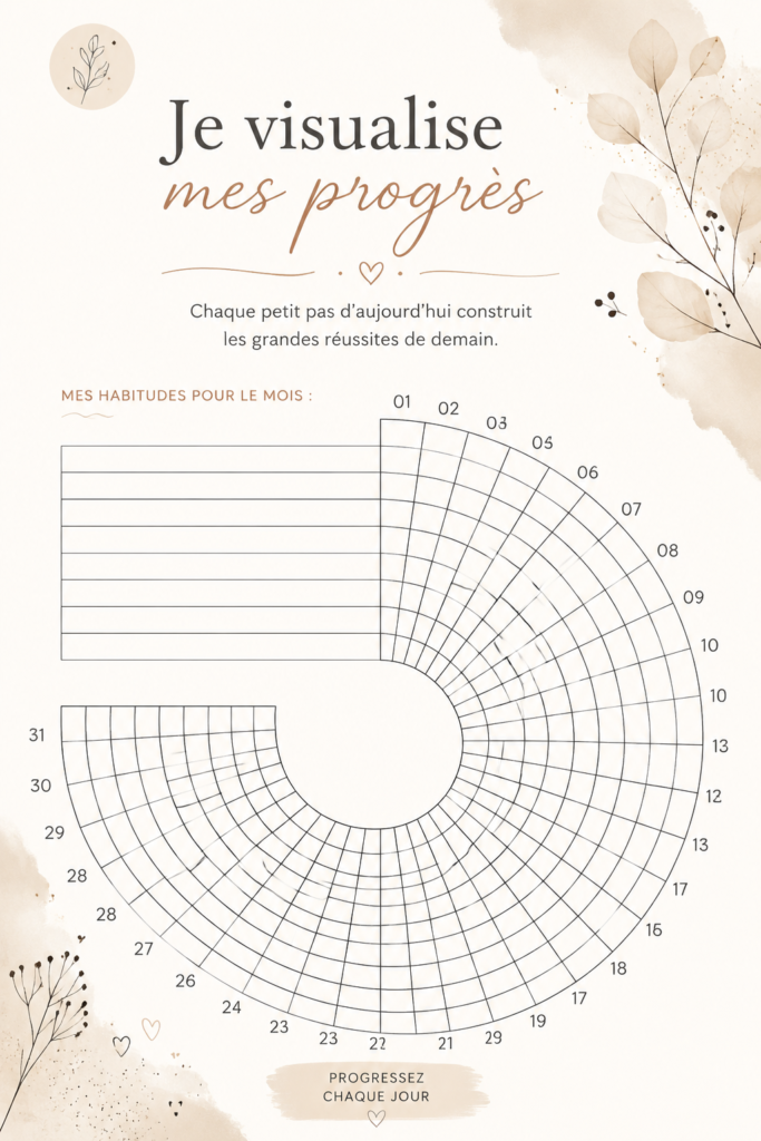 Femme en train de visualiser ses progrès avec un tableau de suivi.