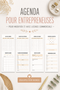 Agenda personnalisable pour femmes entrepreneuses sur un bureau