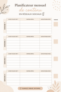Calendrier mensuel illustré pour une bonne gestion du budget