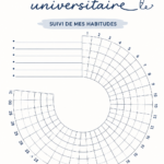 Aperçu d'un agenda universitaire ouvert avec des notes colorées, représentant l'organisation d'une étudiante.