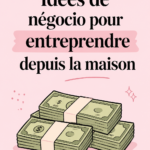 Femme travaillant sur un ordinateur à la maison, développant son business.
