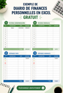 Exemple d'un modèle de journal de finances personnelles en Excel