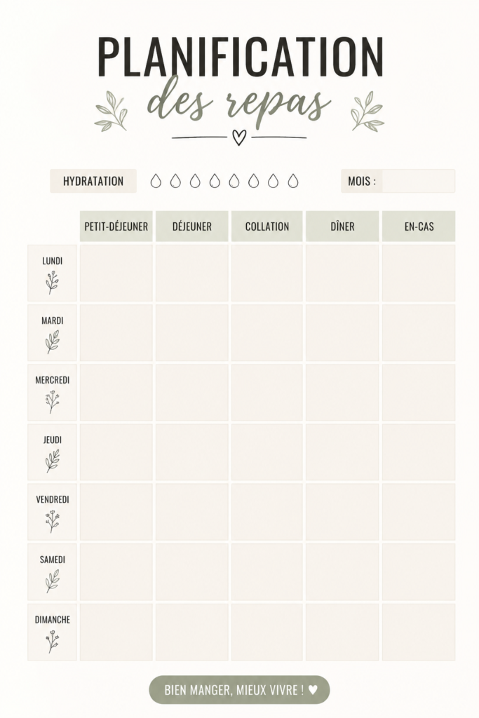 Une table de cuisine avec des plats préparés pour une semaine de repas sains