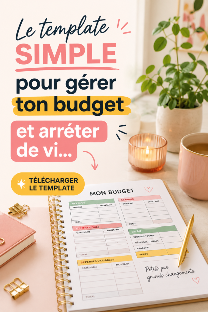 Un modèle de budget simple sur un bureau en bois avec des fournitures de bureau.