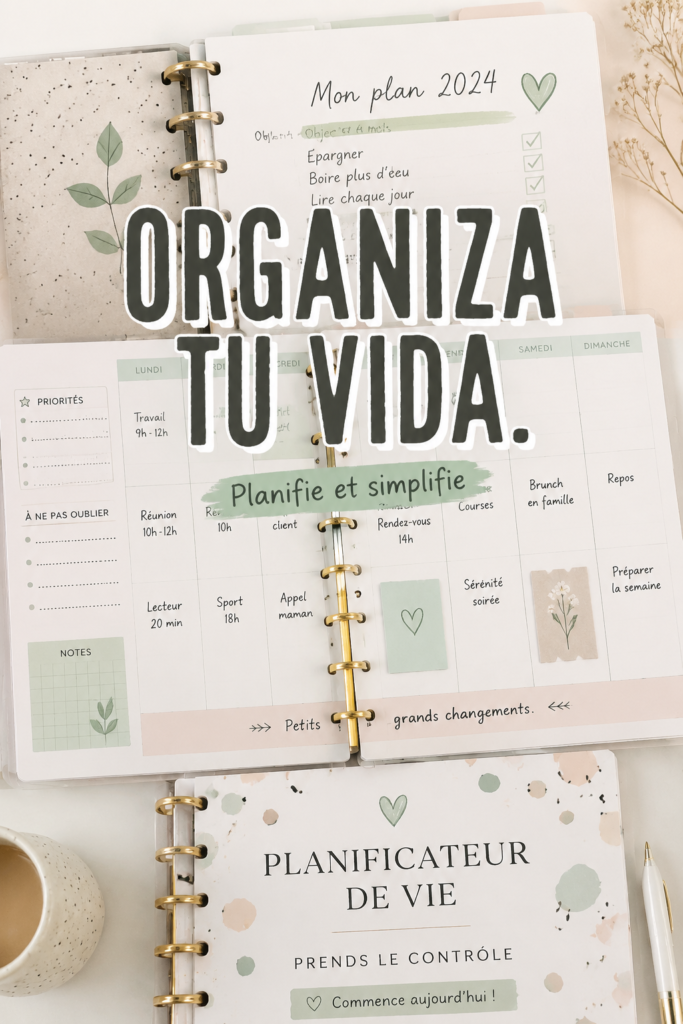 Femme en train d'organiser son espace de travail avec des outils de planification