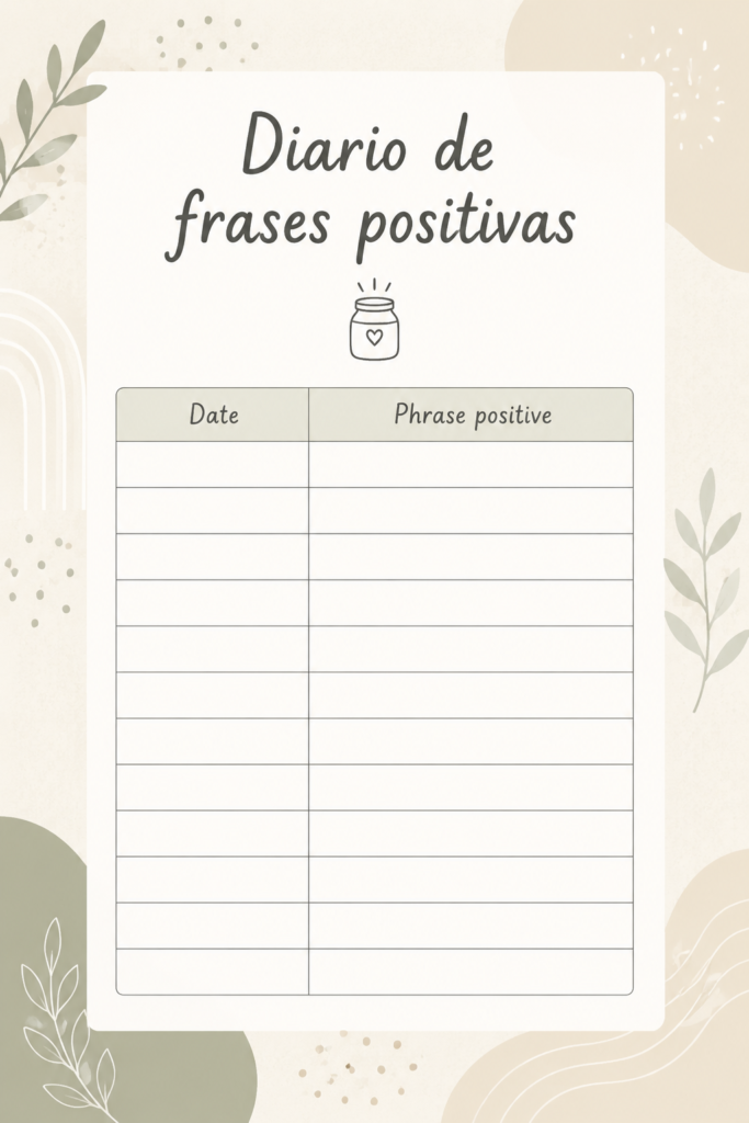 Image d'un journal ouvert avec des phrases positives écrites dessus, symbolisant un nouveau départ et la motivation.
