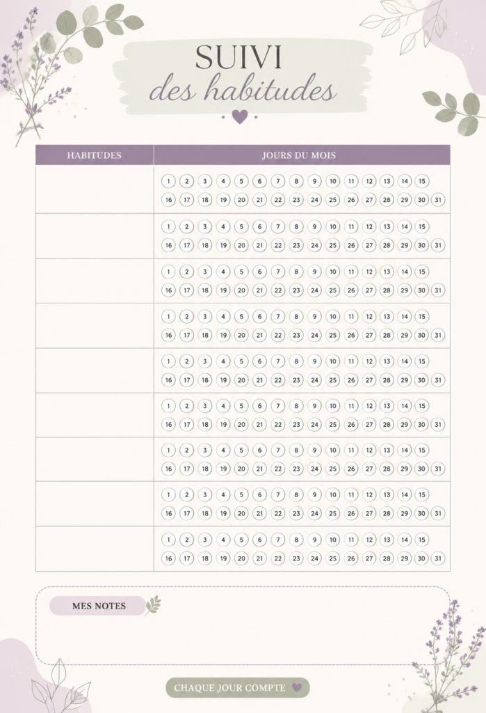 Femme utilisant un tracker d'habitudes dans son journal