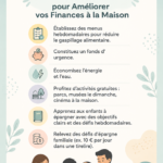 Une femme souriante consultant ses finances familiales avec des notes.