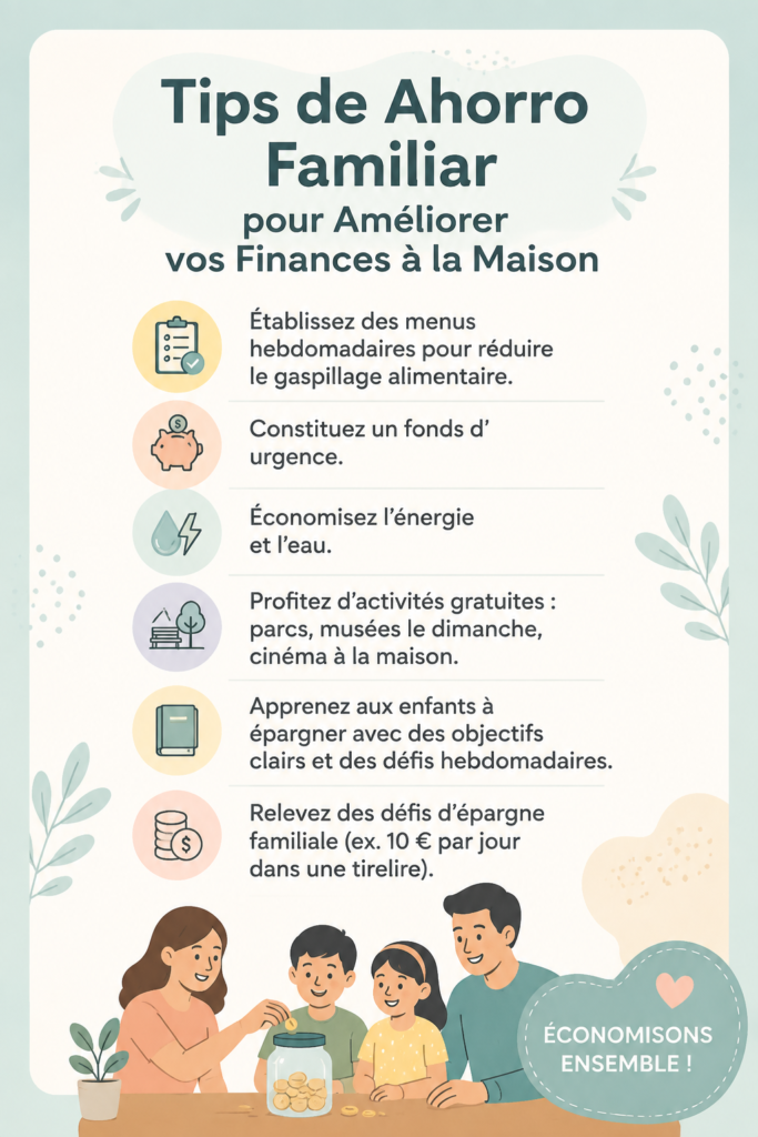 Une femme souriante consultant ses finances familiales avec des notes.