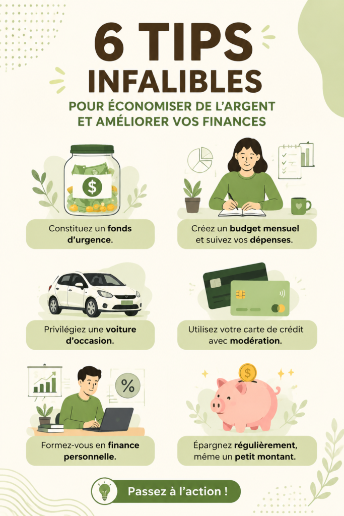 Femme souriante tenant un piggy bank avec des billets. Gestion de budget et économies personnelles.