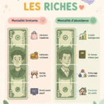 Femme réfléchissant à des stratégies de gestion financière inspirées par la mentalité des riches