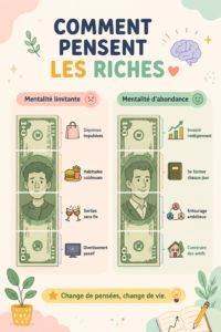 Femme réfléchissant à des stratégies de gestion financière inspirées par la mentalité des riches