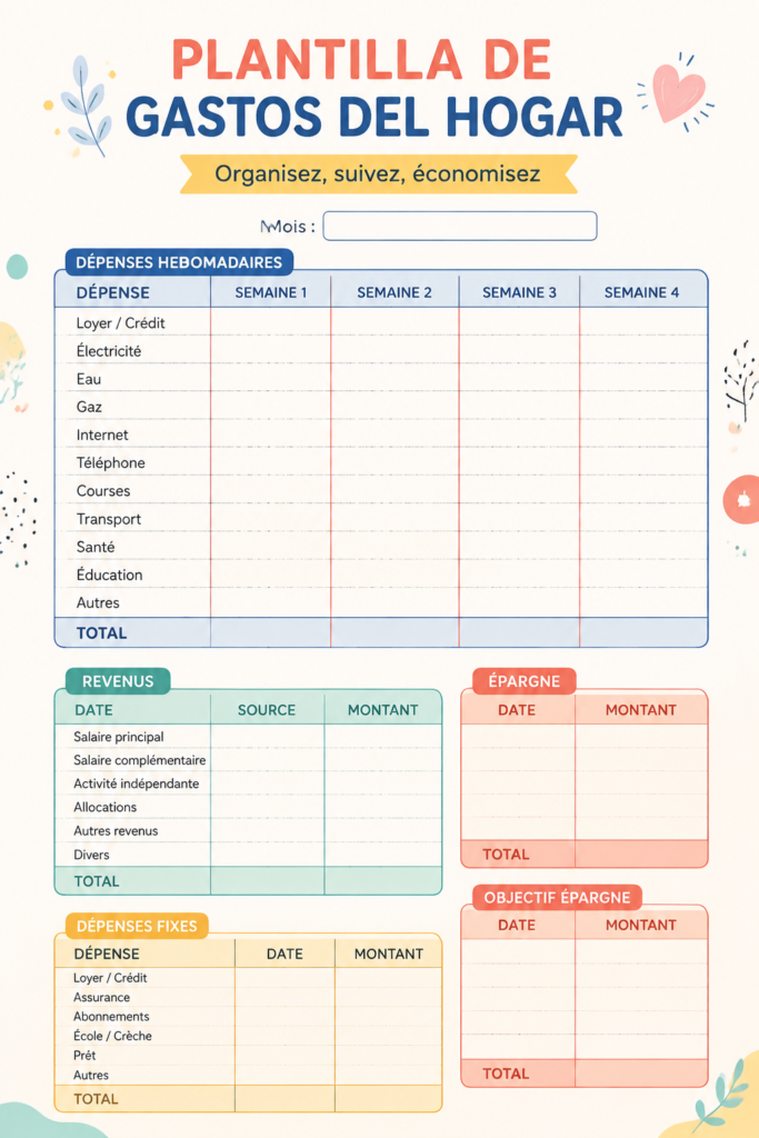 Un calendrier et un carnet pour planifier son budget familial