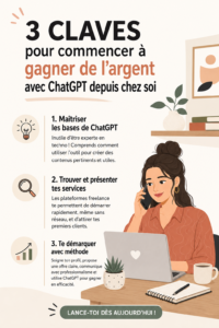 femme utilisant ChatGPT sur son ordinateur pour gagner de l'argent depuis chez elle