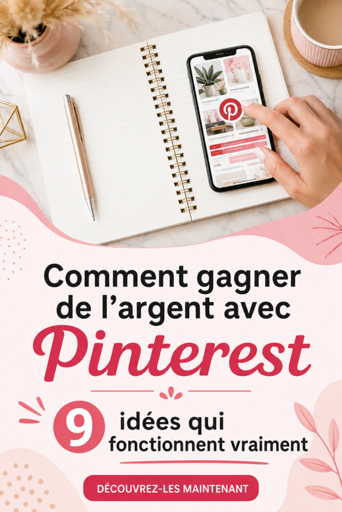Femme utilisant Pinterest pour gagner de l'argent avec des idées créatives