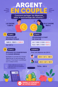 Couple discutant de leur budget avec des documents financiers sur la table.