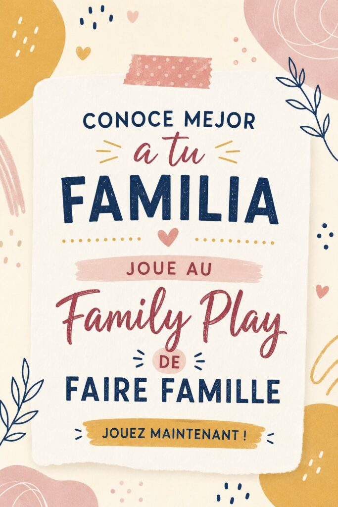 Une famille jouant ensemble autour d'une table, renforçant leurs liens avec joie.