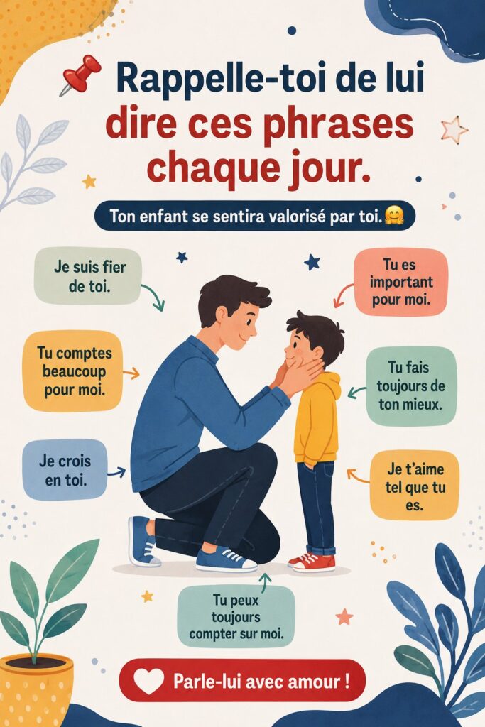 Une maman souriante parlant avec son enfant valorisé par des mots doux