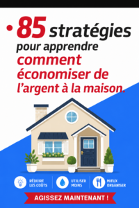 Une femme souriante dans sa cuisine, réfléchissant à des stratégies d'économie d'argent à la maison.