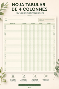 Un tableau de budget coloré et bien structuré, pour aider à la gestion des finances personnelles.