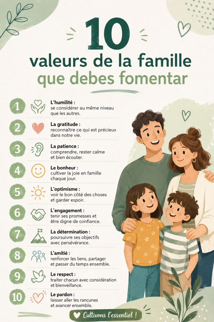 Une famille heureuse partageant des moments chaleureux ensemble, illustrant l'importance des valeurs familiales.