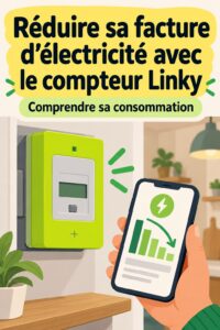 Un compteur Linky installé sur un mur, indiquant la consommation d'électricité.