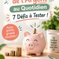 Femme souriante tenant un tableau avec des défis d'économie