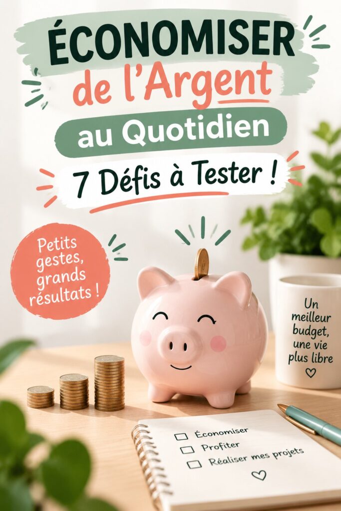 Femme souriante tenant un tableau avec des défis d'économie