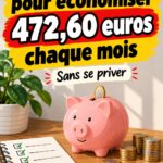 Illustration montrant une femme gérant son budget avec des notes et un ordinateur